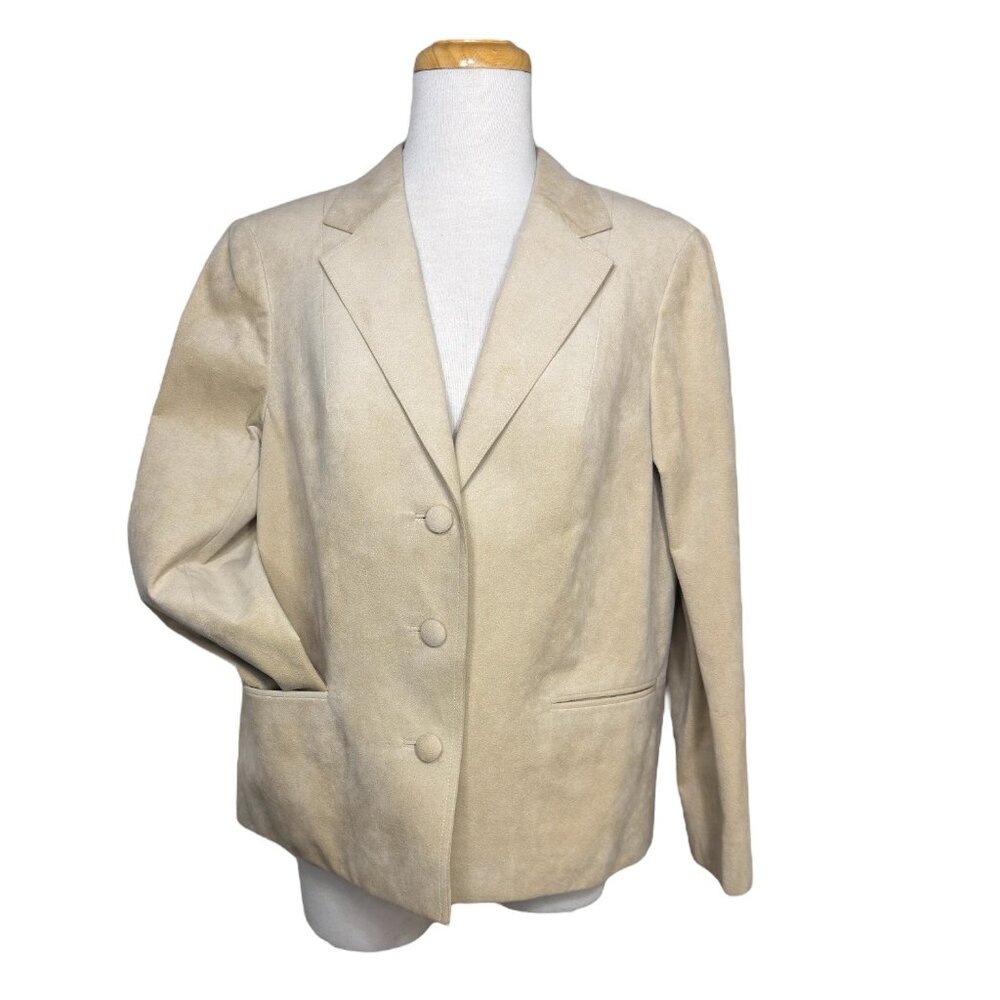 Hand Tailored Vintage Beige Suede Blazer Jacket By Chinese Custom Tailor